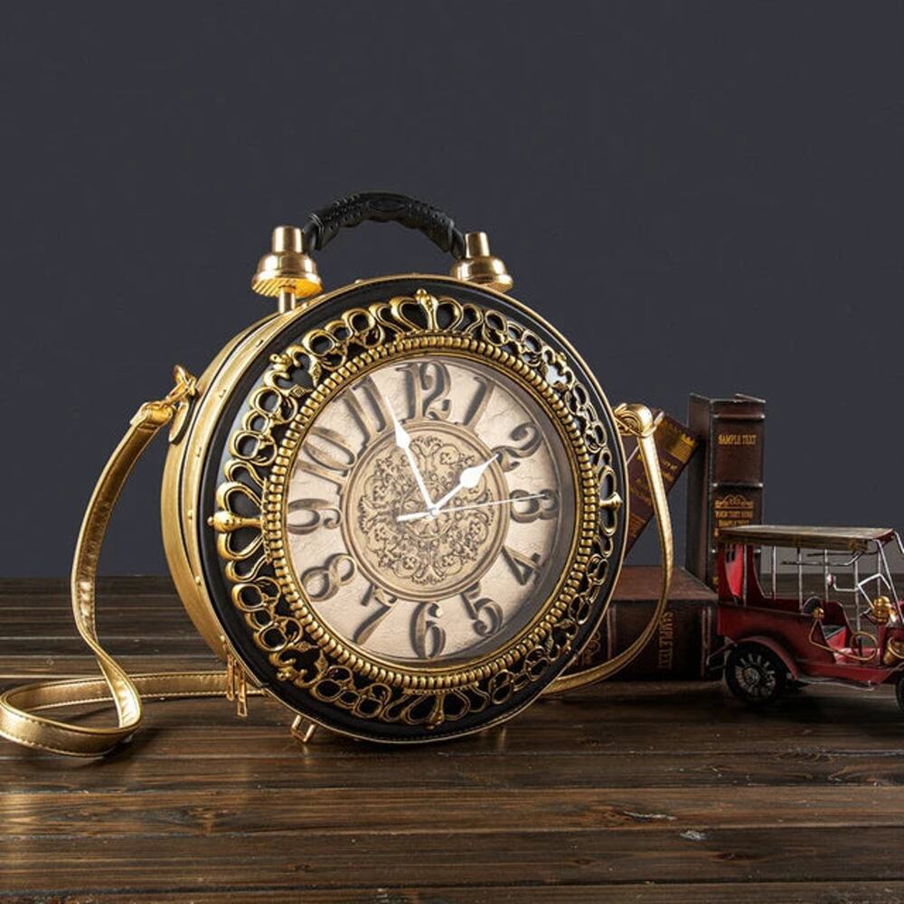 "Alice" Victorian Big Clock Handbag